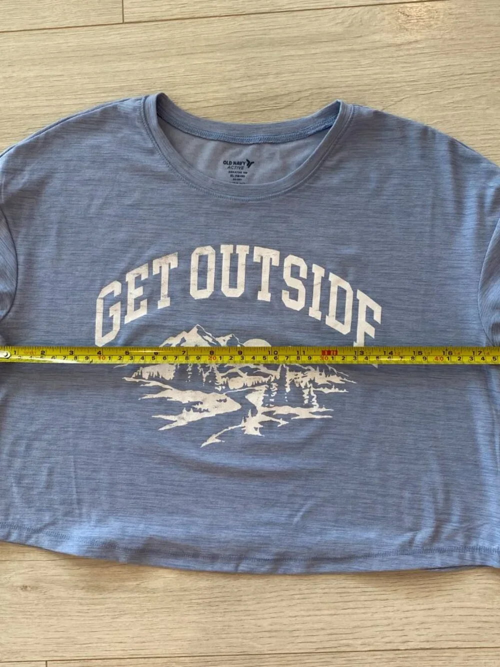 Old Navy Girls Breathe ON Get Outside Graphic Cropped Tee Periwinkle Blue XL